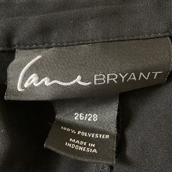 Lane Bryant 26 28 black sheer blouse button down v-neck collar - Picture 12 of 12